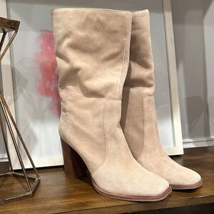 Dolce Vita Nokia Women's Dune Suede Square Toe Mid-Calf Boots Sz9. EUC